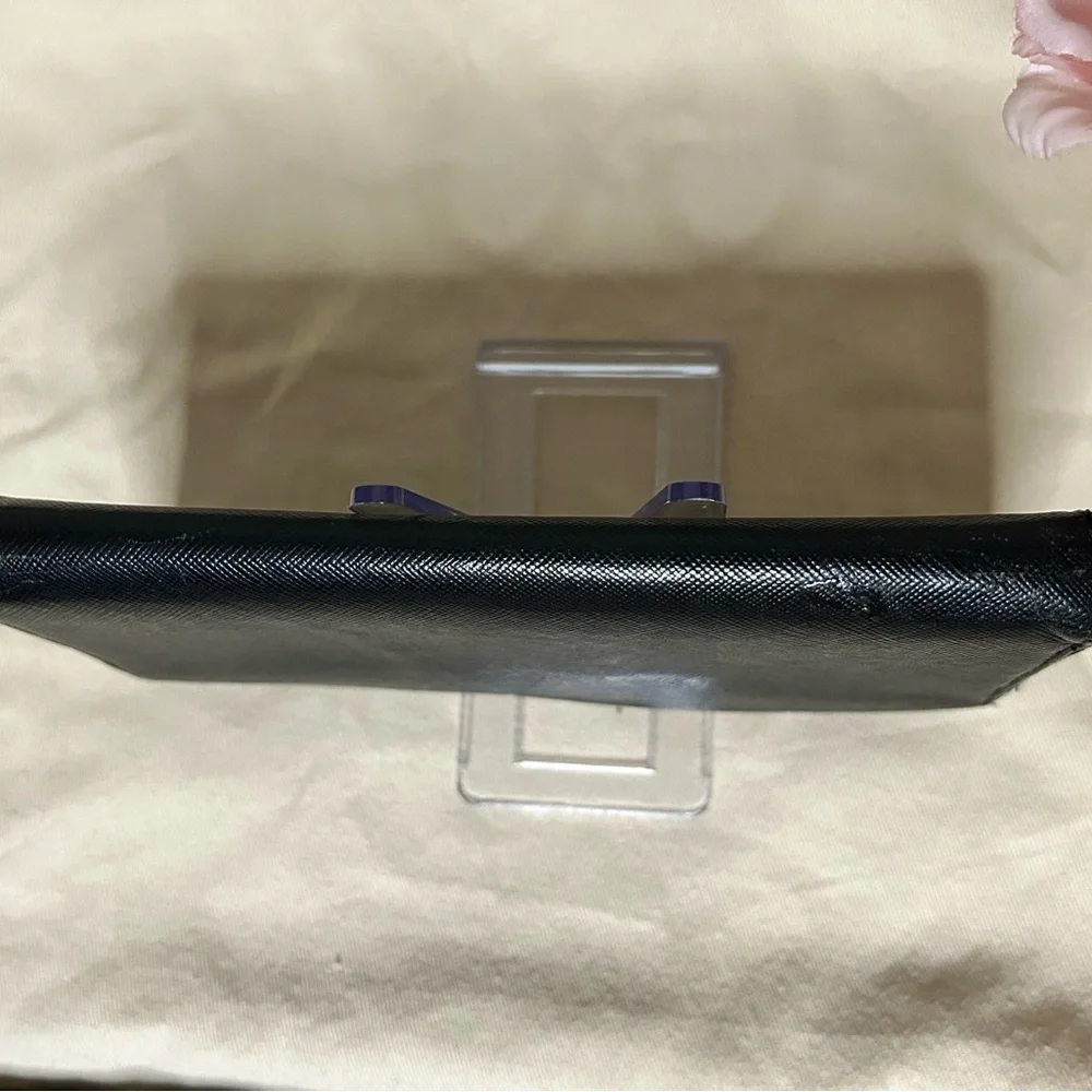 Prada Black Saffiano Leather Zip Wallet